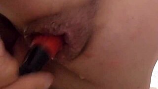 my natural prolapse leaks lube again 😩 squirming from monster cock anal fisting stretch 👅🍑