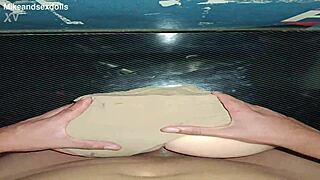 😈 candy bent over desk for brutal anal creampie in beige panties... tight ass gaping! 🔥