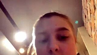 crazy teen bbw fills fat pussy with creampie right in public gym view