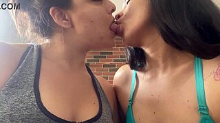 Thick Drool Drips in Sloppy Latina Lesbian Kisses!