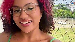 chubby ebony babe farts wild silly faces eye rolls laughing natural homemade fetish fun