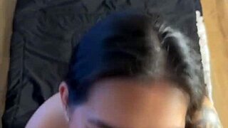 i rode his huge cock till creampie filled my tight pussy pov