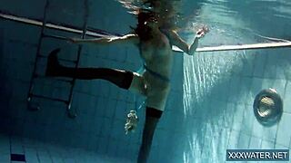 hey petra hot hungarian teen 18 in pool shaved pussy sex