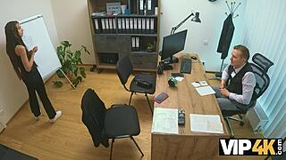 Loan4k cutie’s shaved teen hole wrecked on office desk 😈🔥