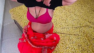 Desi village bhabhi tempts young Indian couple into hardcore sex with beautiful Muslim girlfriend