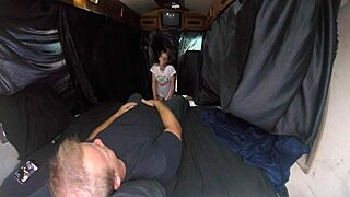 hazel haze chokes on deepthroat facefuck then pussy slammed in strangers van hardcore