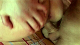 russian brunette teen mommy rides big cock doggystyle in fishnets