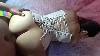 Latina rented wife gets deep anal double penetration by mature boss for cash part 2