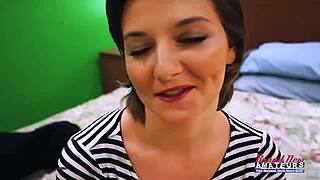Eager Kylie rims ass gives messy deepthroat bj then swallows passionately