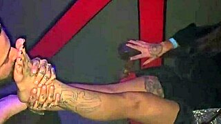 pro fetishist gives free footjob gagging deepthroat at swing club real amateur!