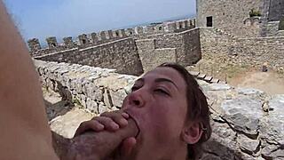 Damiana Flowers fucks in Europe's tourist castle on sextrip episode 3.