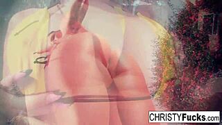 Christy Mack fingers wet pussy and tits in steamy shower solo