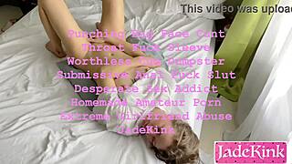 Watch this bdsm slave get her face roughly fucked in epic cumshot compilation!