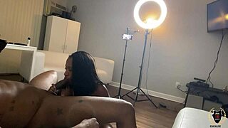 how does mini stallion milf ride rome majors monster cock in red sneakers?