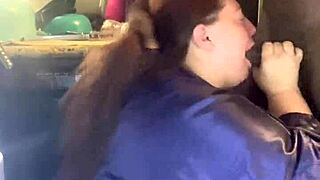 bbw Slut Devours Monster BBC in Sloppy Interracial Blowjob