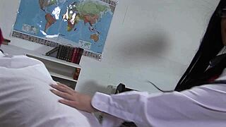 Kerry louise desk pounds blindfolded student with her monster tits n pussy