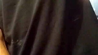 sexy panties wrap tight around throbbing cock before cumshot