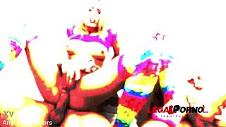 blonde sluts chloe lacourt christine courtney double anal dped by huge cocks creampie