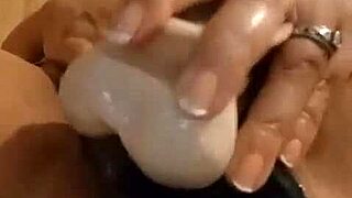 gordita latina spreads big pussy lips masturbating hard with two huge dildos solo homemade