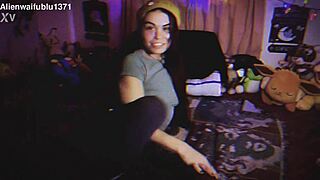 Petite Tattoo Slut Twerks Teasing Red Pantyhose Rip