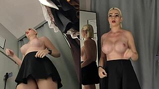 No panties girl spied changing room cam! 📹👀