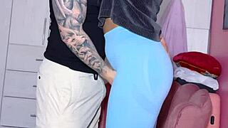 Gym's New Petite Latina 18yo Horny For Trainer's Hardcore Yoga Doggy