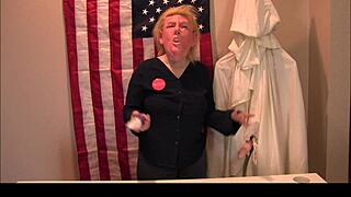 Donald Trump press conference turns wild with KKK xxx dildo handjob outdoor party chaos!