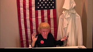Donald Trump press conference turns wild with KKK xxx dildo handjob outdoor party chaos!