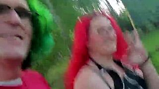 impregnablelexa rides wolfdaddy901 bareback to anal creampie right in the public park