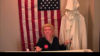 Donald Trump press conference turns wild with KKK xxx dildo handjob outdoor party chaos!