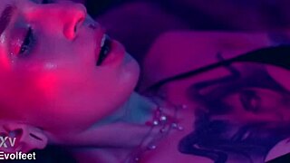 Lesbian femdom forces small feet licking in tickling submission play