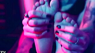 Lesbian femdom forces small feet licking in tickling submission play