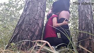 Lesbian Girls Hide Under Tree for Pussy Lick Orgasms