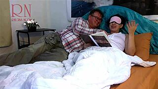 boss catches maid fingering juicy shaved pussy in panties begs for dildo fuck