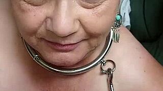 Chienne Marie bound and chained takes two cocks for fellation, uro, and wild humiliation