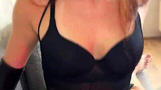 High Heels Redhead Slut Rides Cum Covered Cock