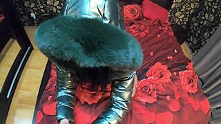 stepmom facefucked cum covered on fluffy down jacket preview