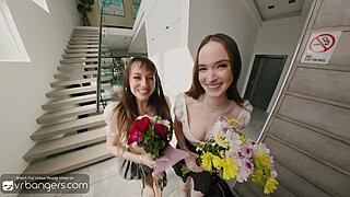 vr bangers teen stepsisters double blowjob ride soldier huge cock threesome hd