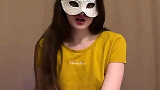 TikTok hottie juliaveil dances in fishnets, miniskirt, teasing small tits and thong.