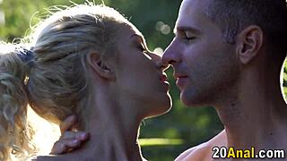 Pretty blonde couple anal assfucking cumshot on small tits erotic hd