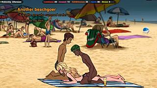 The landlord sniffs her panties under skirt. Jerks off and cums on her shoes in game