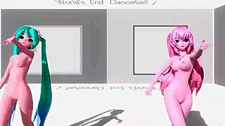 Hatsune Miku Luka Worlds End Dancehall Nude Mod Boobs Jiggle!