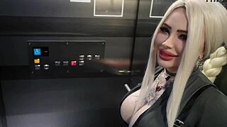 stranger housemate gets hard mouthfucked in public elevator