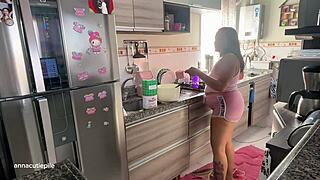 Oops chubby cutie farts baking sexy cupcakes!