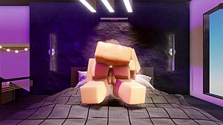 Elegant baddie cracks open classy sex in roblox condo
