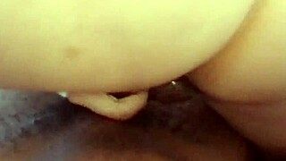 she bounces that tight latina ass back on his huge cock but the condom's too small hehe