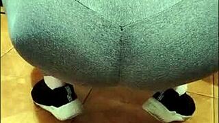 Madrasta's see-through leggings while cleaning—what do you think?