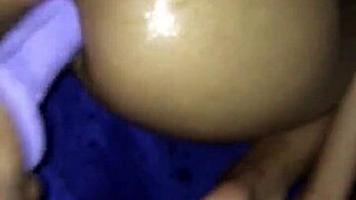 black teen ebony assfucked deep with huge anal dildo toy