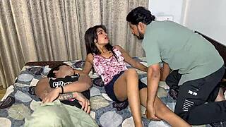 Wife, Husband, and Owner Share Steamy Threesome Fuck Fest