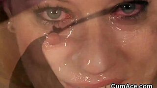 sexy babe gulps jizz facial load